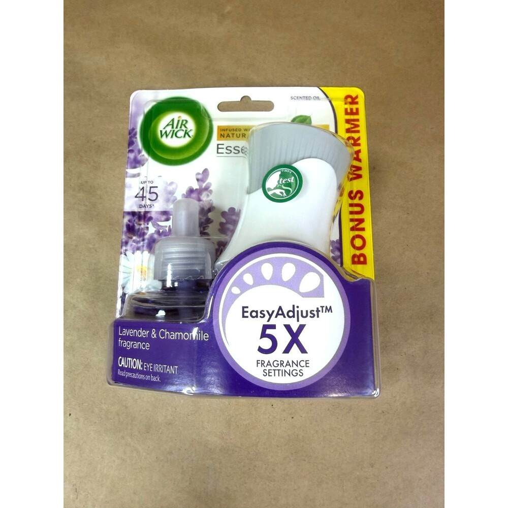 Air Wick Plug In Scented Oil Starter Kit (Warmer + 1 Refill), Lavender Chamomile